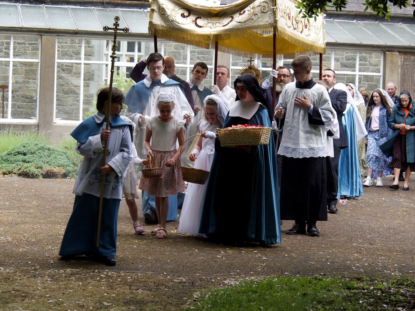 Corpus Christi procession with canopy at ICKSP Ireland