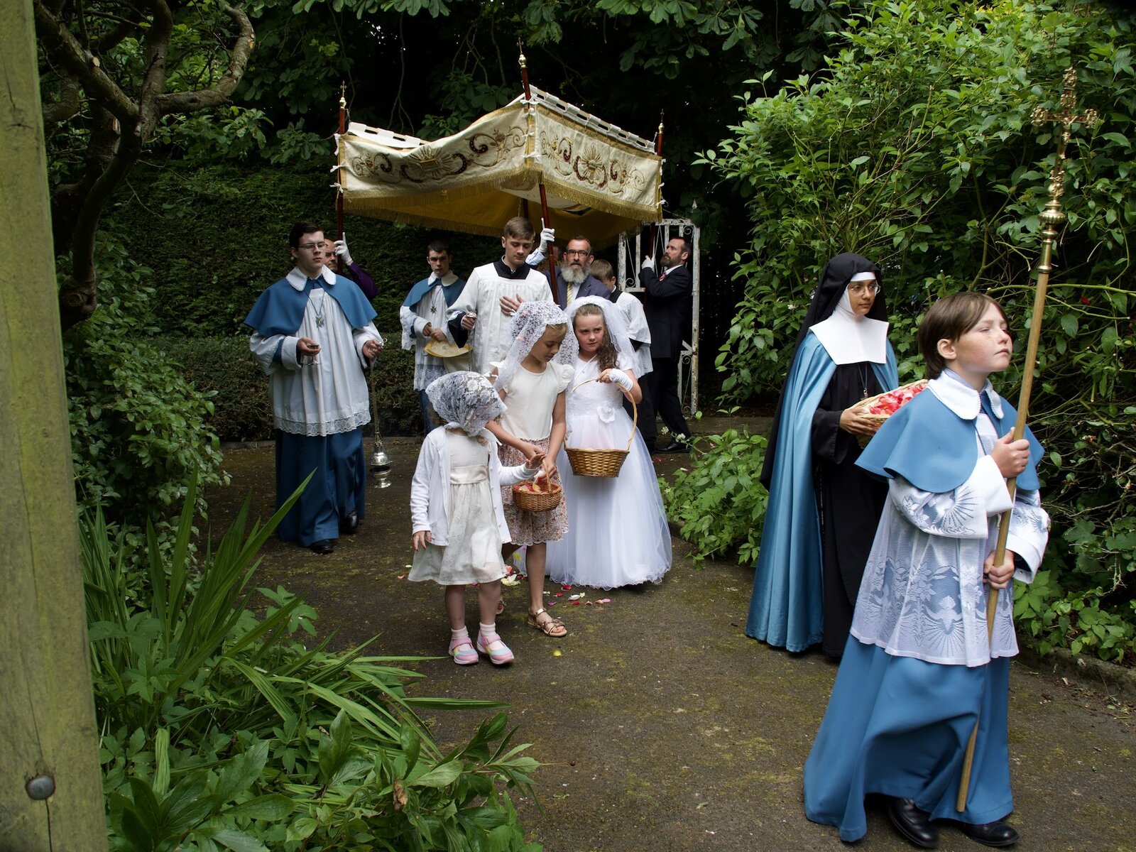 Eucharistic procession through the convent garden in Ardee